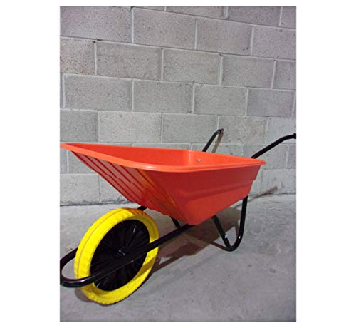Walsall 90L Shire Plastic Builders Orange Wheelbarrow In A...