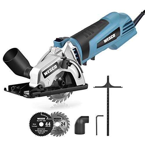 Mini Circular Saw, WESCO 500W 5100 RPM Compact Circular Saw...