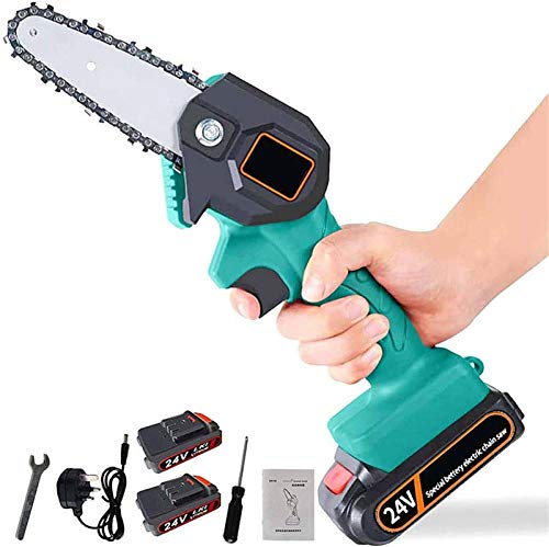 TETEAI Handheld Cordless Chainsaw with Charger And 2 Battery...