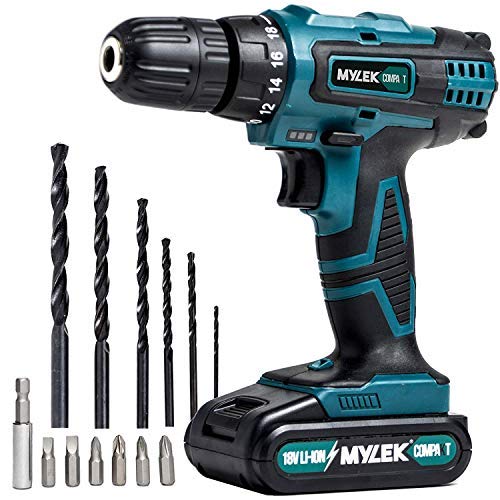 MYLEK MY18VCB 18V Cordless Driver-Lithium Ion Drill Set-13...