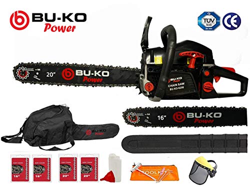 BU-KO 62cc Petrol Chainsaw 3.4HP 20' Bar & 2 x Chains + 16'...