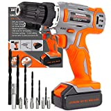 Terratek 13Pc Cordless Drill Driver 18V/20V-Max Lithium-Ion,...