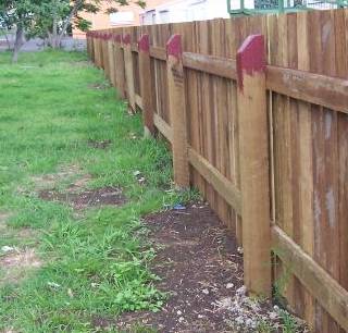 This fence is ideal for spraying with wood preserve