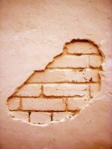 Damaged plaster